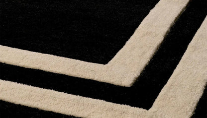 Celeste 300 X 400cm Bordered Rug in Black & Off-White