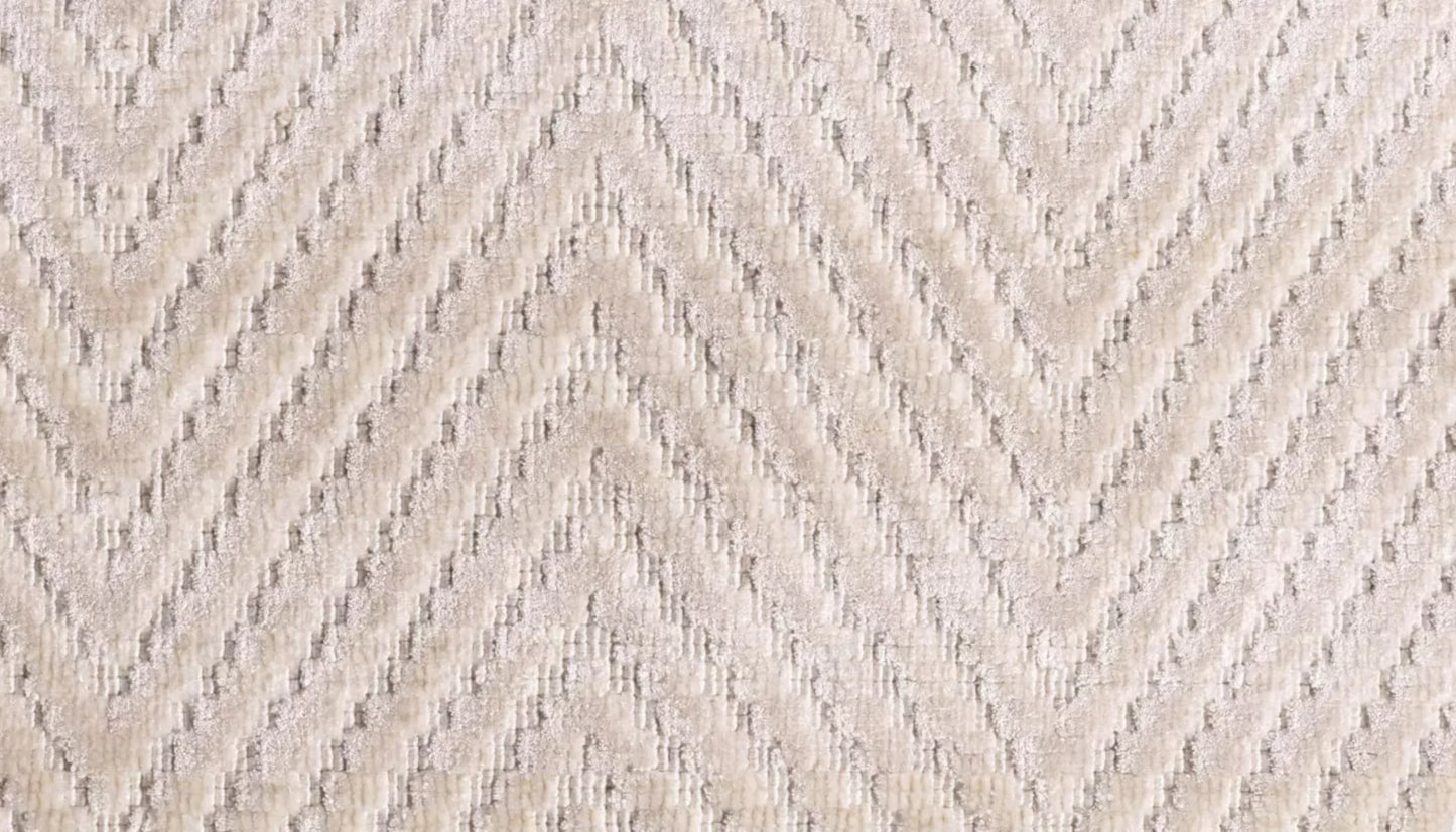 Herringbone 170 X 240cm Patterned Rug in Ivory