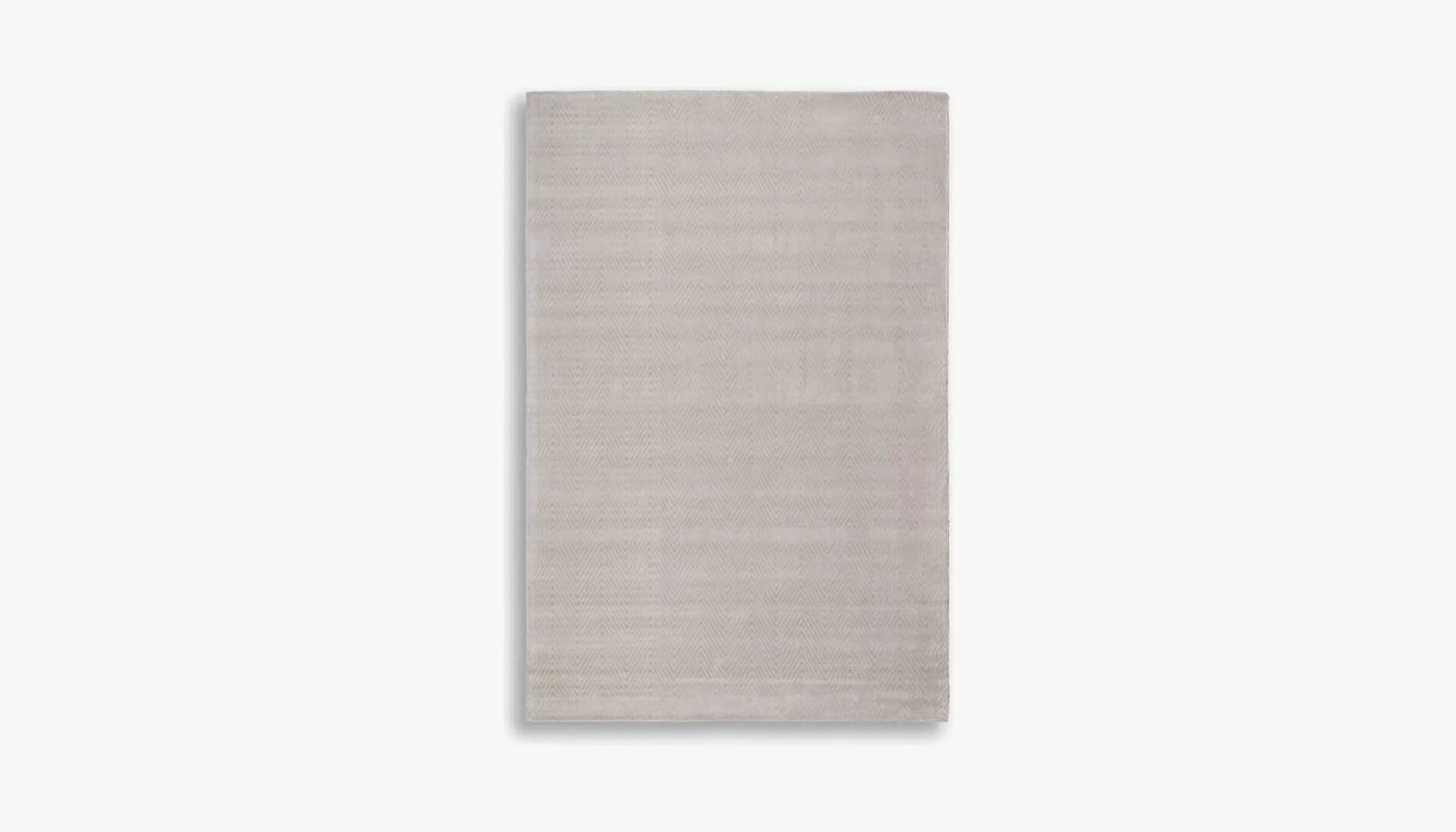 Herringbone 300 X 400cm Patterned Rug in Ivory