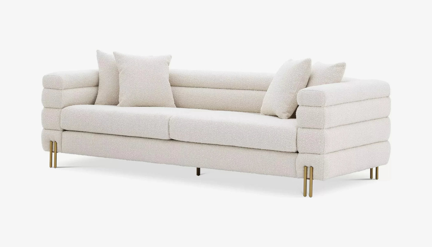 York 3 Seater Sofa in Boucle Cream Fabric