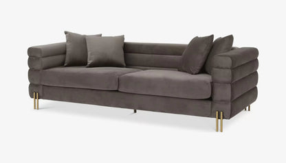 York 3 Seater Sofa in Savona Grey Velvet by Eichholtz