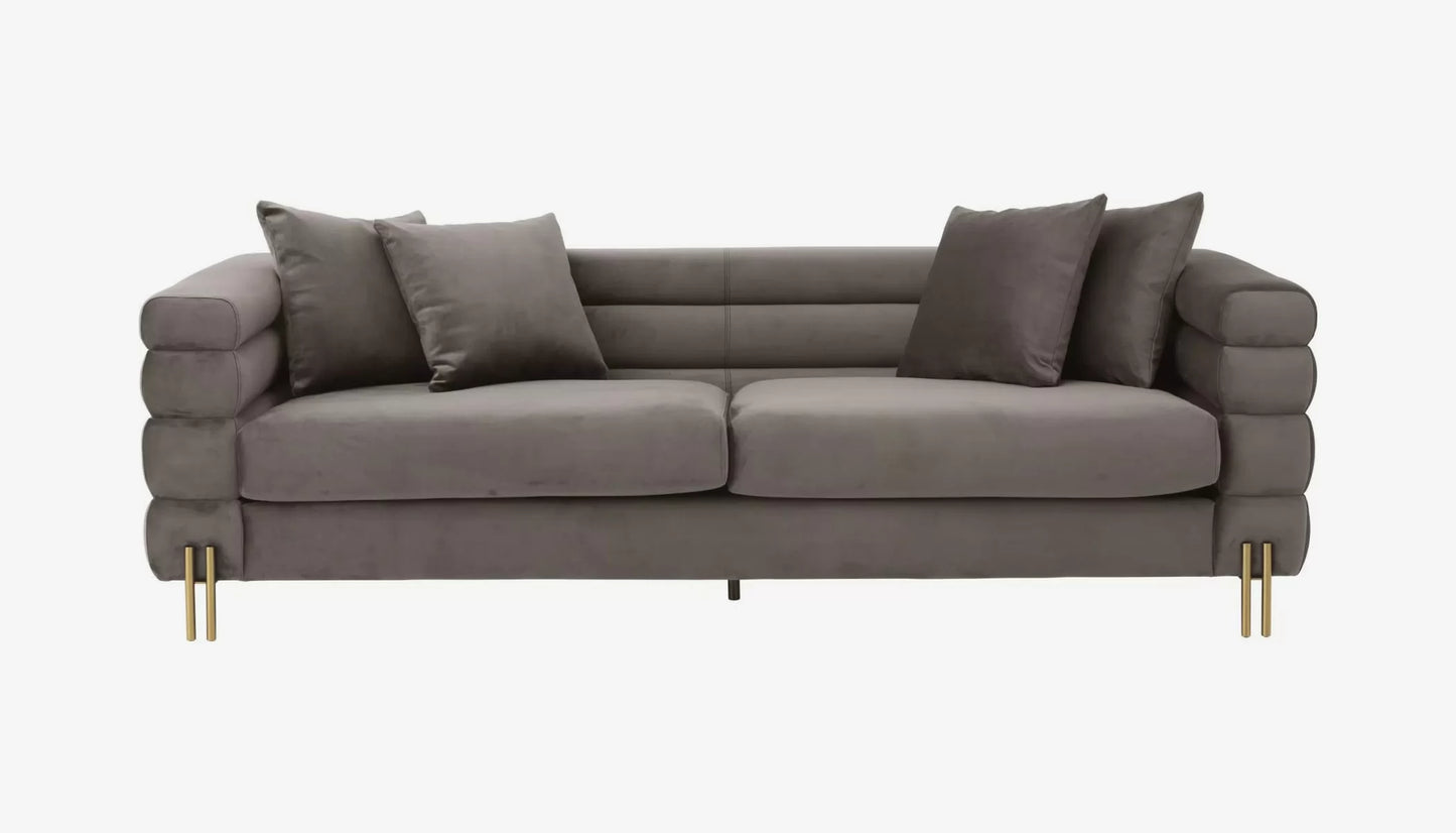 York 3 Seater Sofa in Savona Grey Velvet by Eichholtz