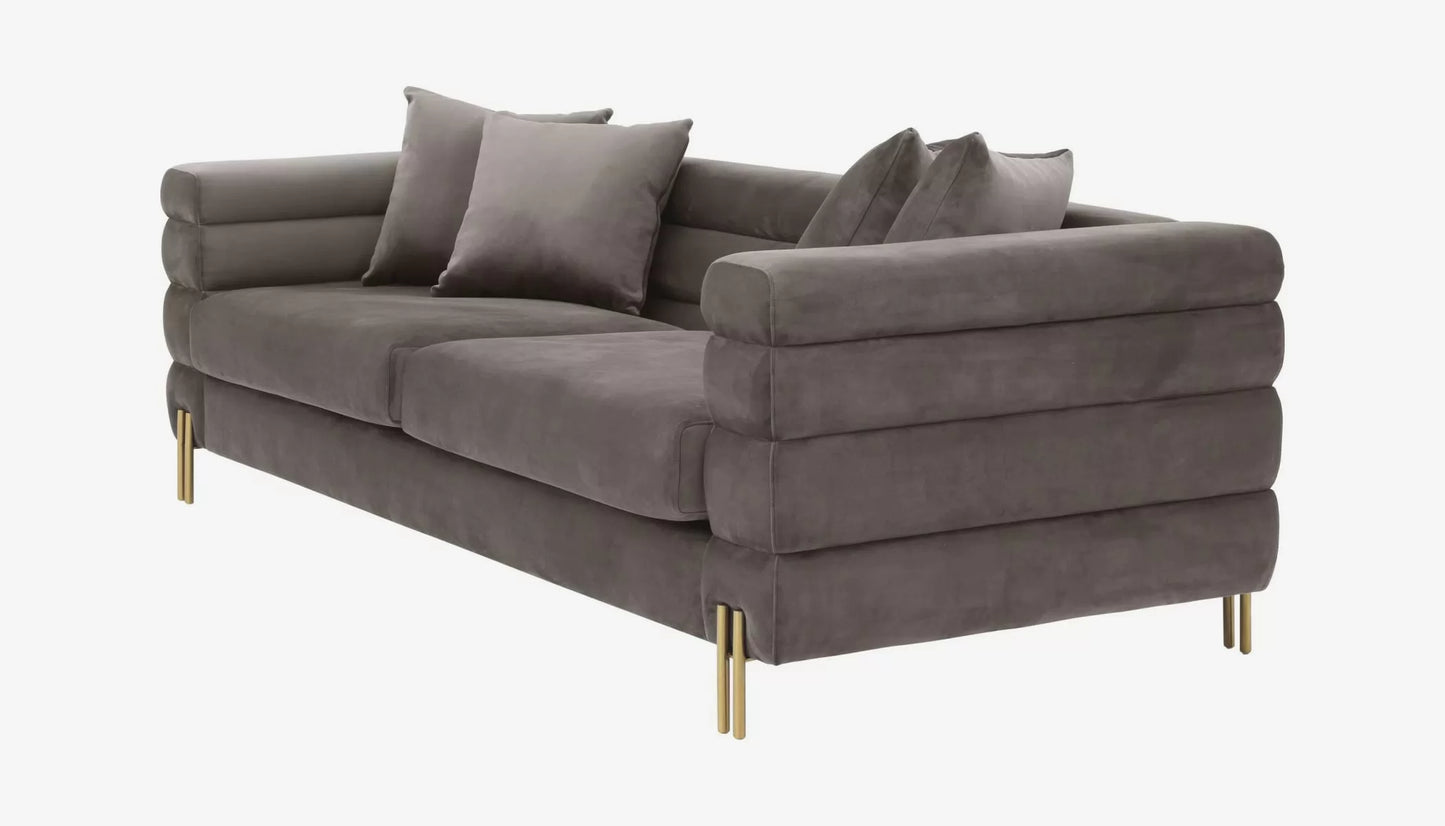 York 3 Seater Sofa in Savona Grey Velvet by Eichholtz