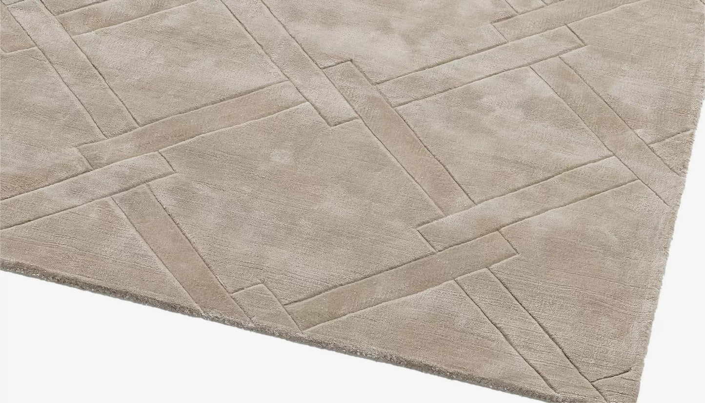 La Belle 200 X 300 cm Geometric Rug in Silver Sand