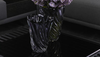 Contessa Large Vase in Grey Hand Blown Glass