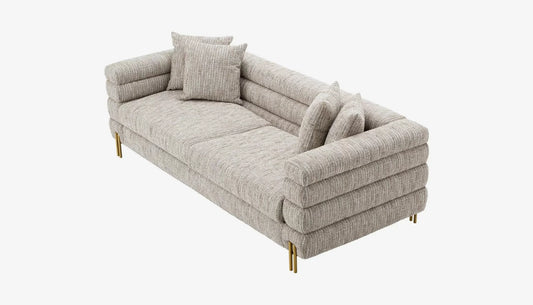 York 3 Seater Sofa in Mademoiselle Beige Fabric