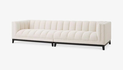 Ditmar Large 4 Seater Sofa in Boucle Cream & Black Legs