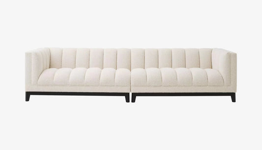 Ditmar Large 4 Seater Sofa in Boucle Cream & Black Legs