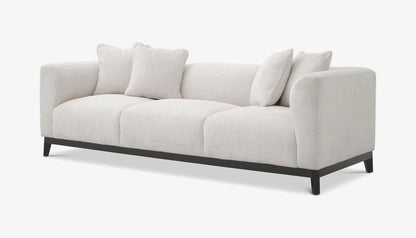 Corso 3 Seater Sofa in Lyssa Off-White & Black Base