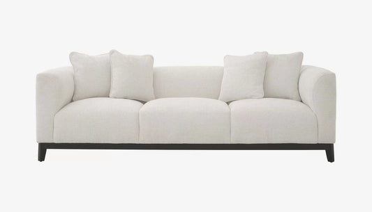 Corso 3 Seater Sofa in Lyssa Off-White & Black Base