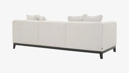 Corso 3 Seater Sofa in Lyssa Off-White & Black Base