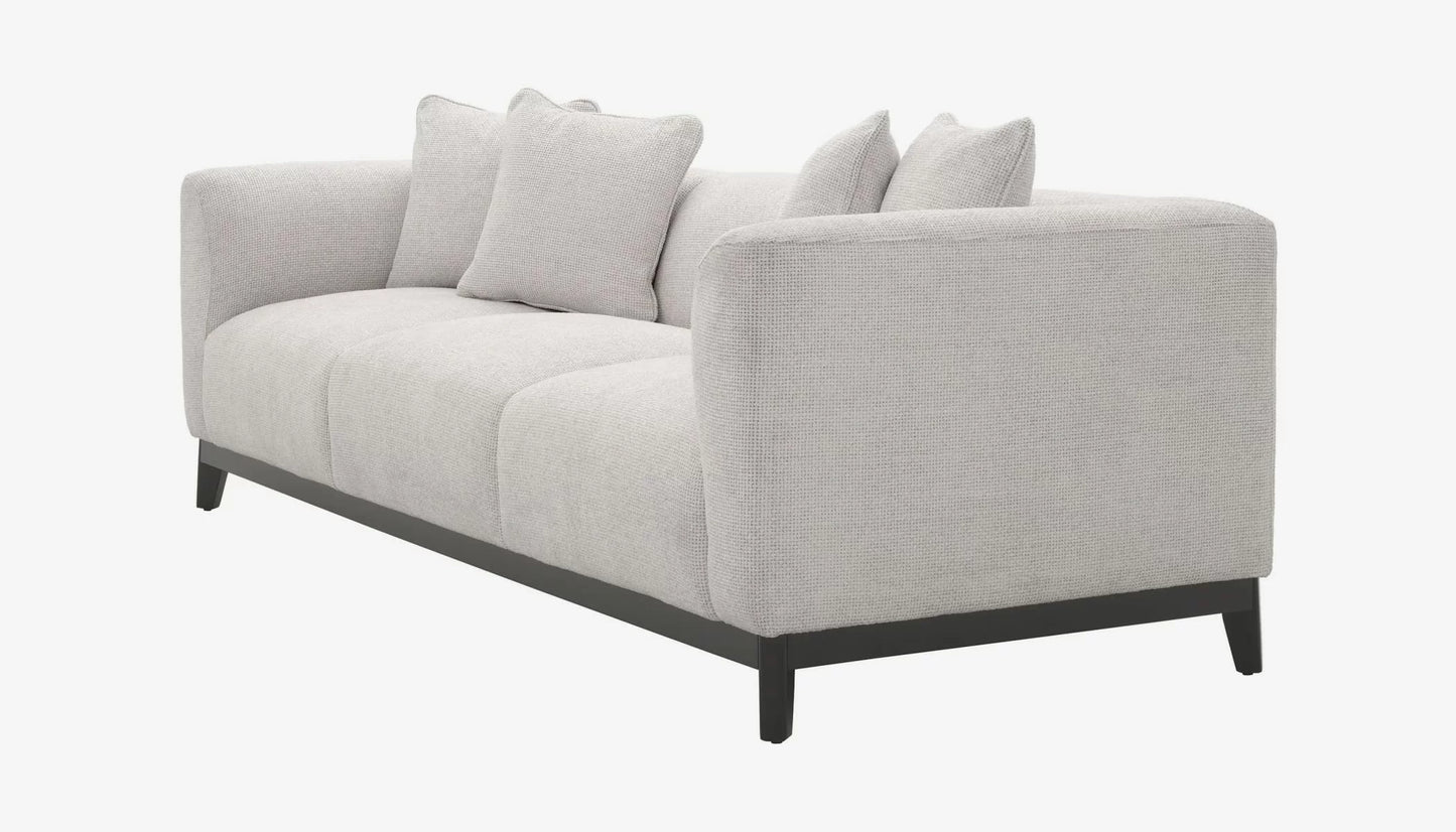 Corso 3 Seater Sofa in Lyssa Off-White & Black Base