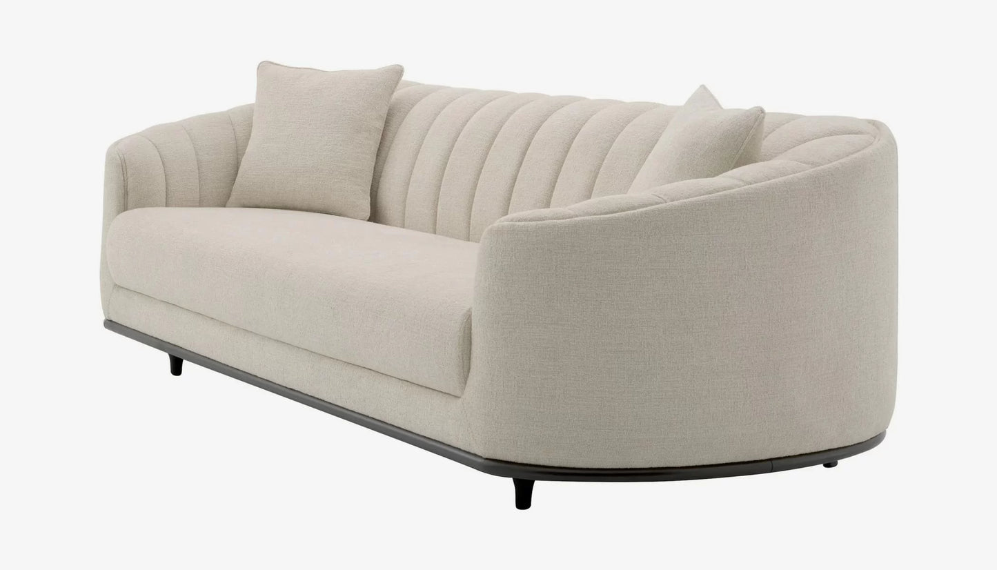 3.5 Seater Sofa in Nuoro Beige & Black Legs