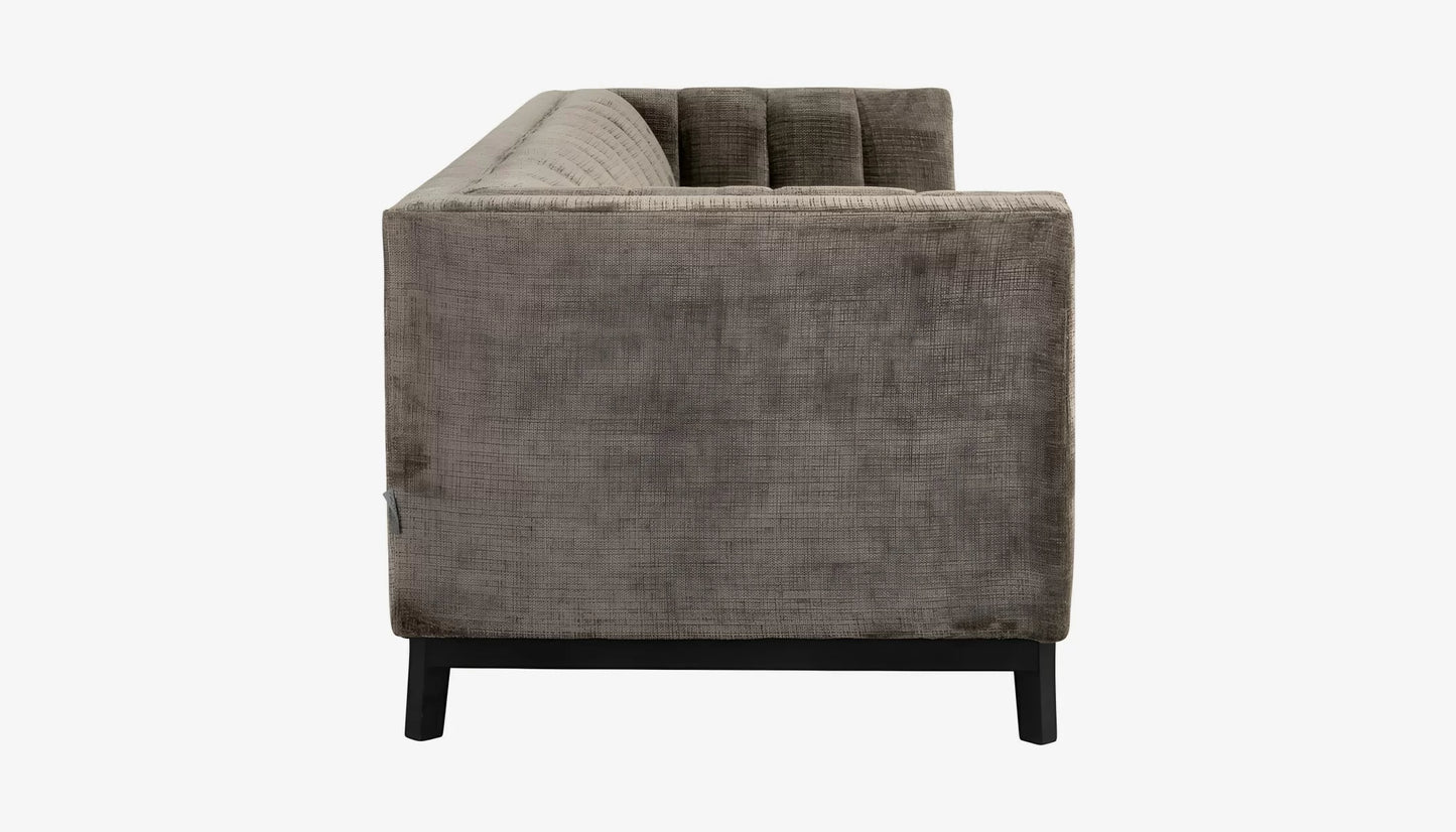 Beaudy 3 Seater Sofa in Stone Chenille & Black Legs