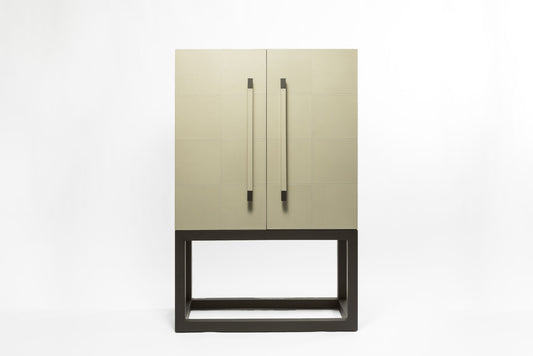 Linea Nera Armoire French Grey Leather