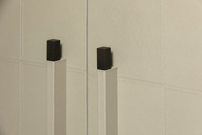 Linea Nera Armoire French Grey Leather