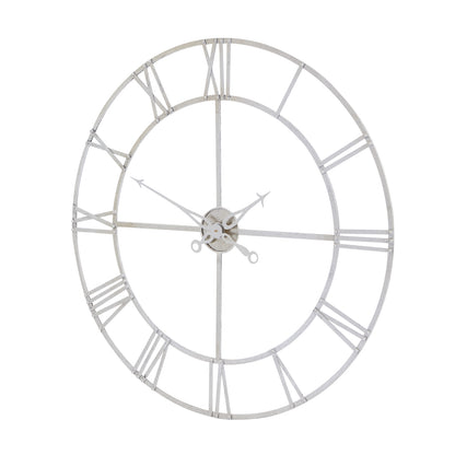 Large Silver Foil Skeleton Wall Clock