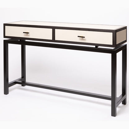 Bertie Console 2 Drawer Pumice Leather