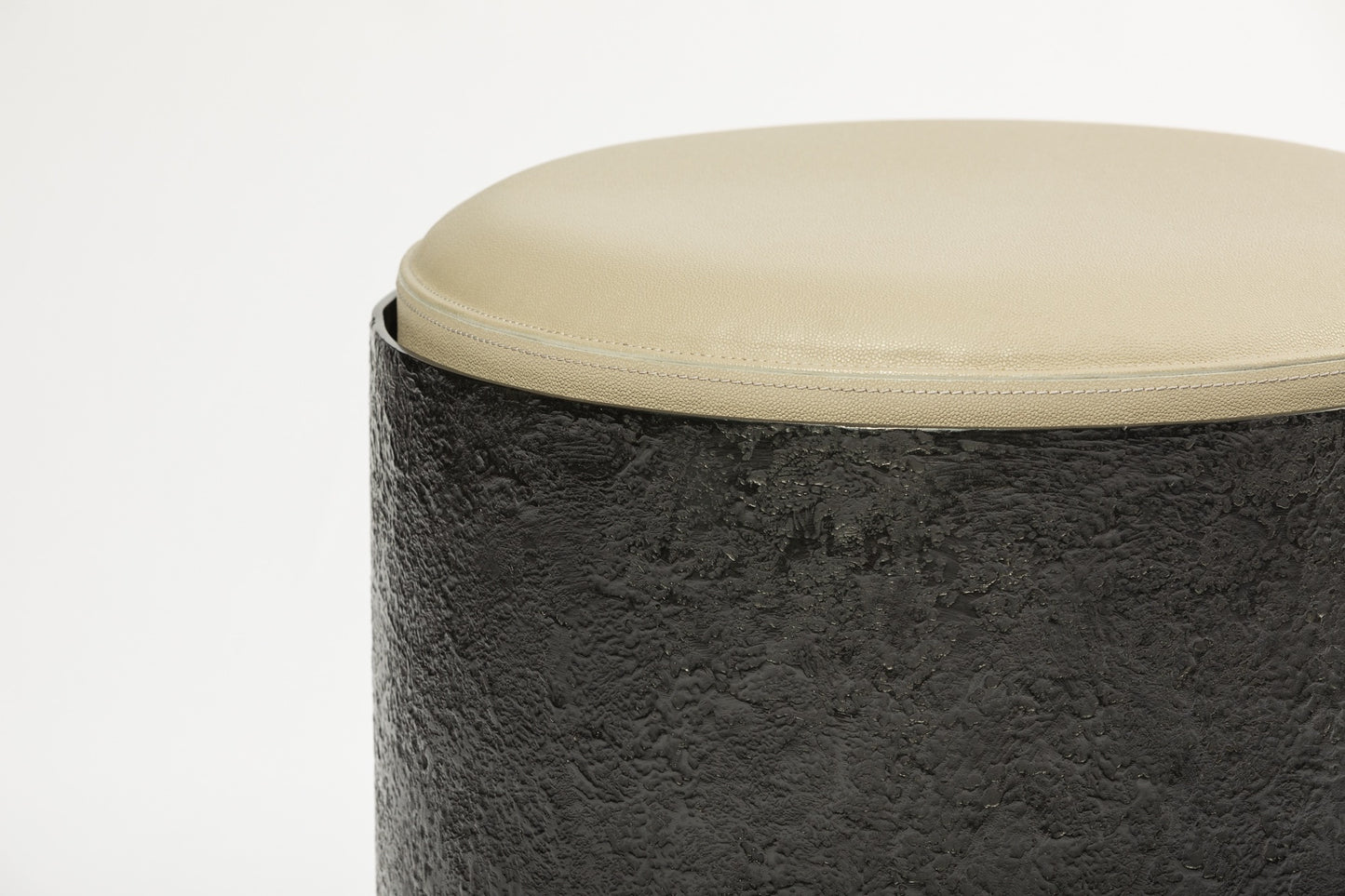 Column Stool Bronze Nera and Leather