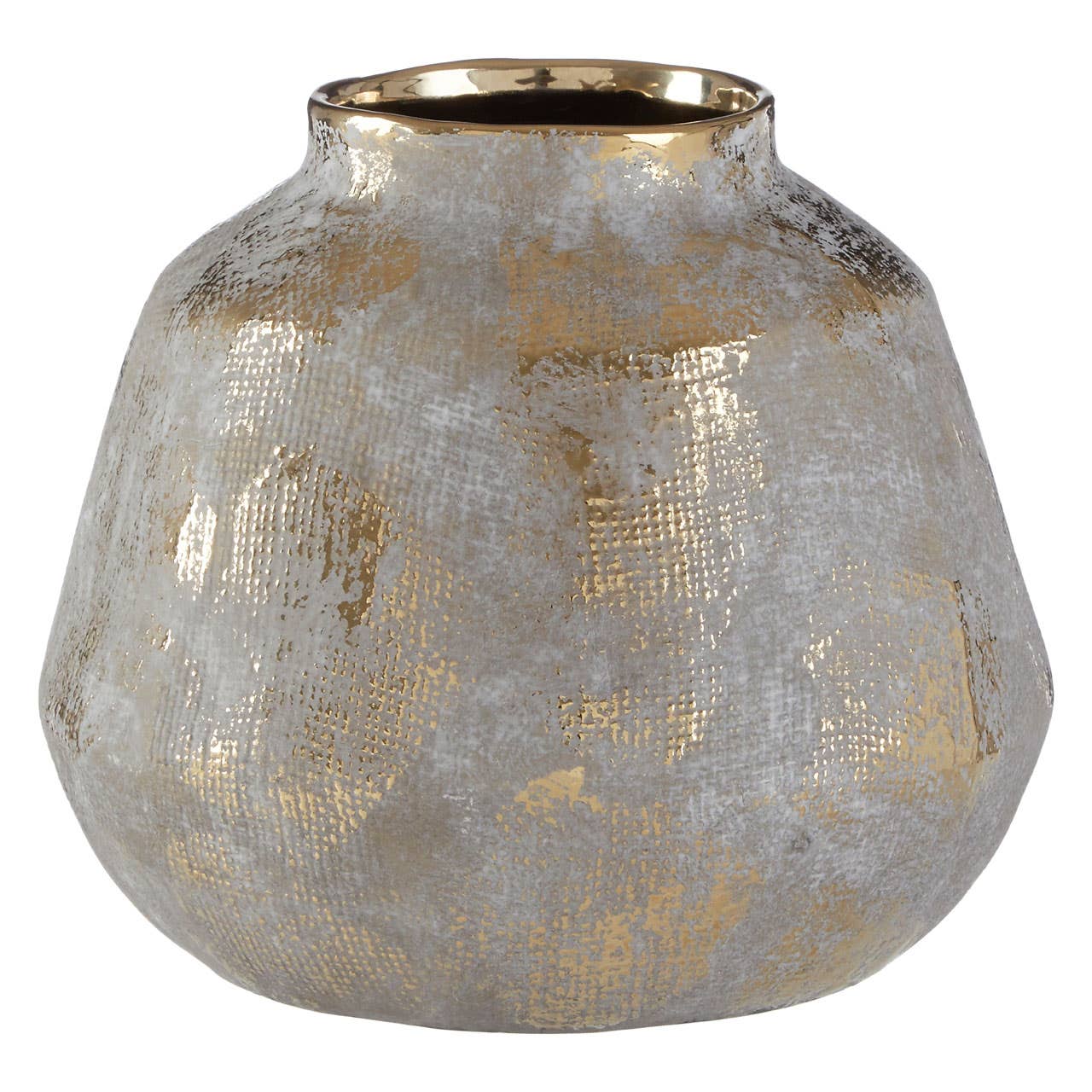 Orvena Small Grey And Gold Ceramic Vase