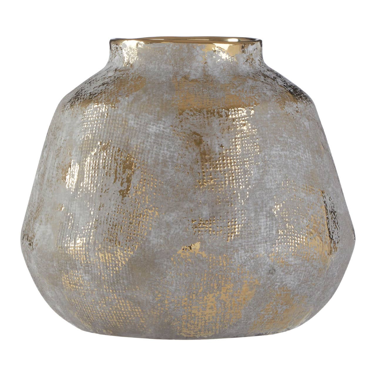 Orvena Small Grey And Gold Ceramic Vase