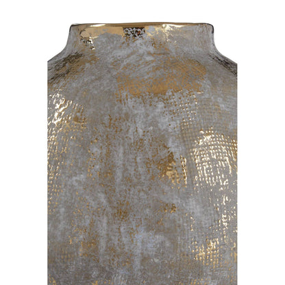 Orvena Small Grey And Gold Ceramic Vase