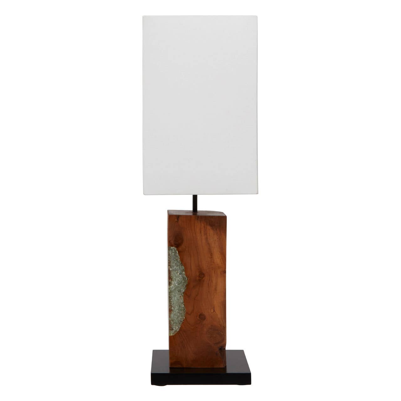 Hestina Table Lamp with Curved Wood Base