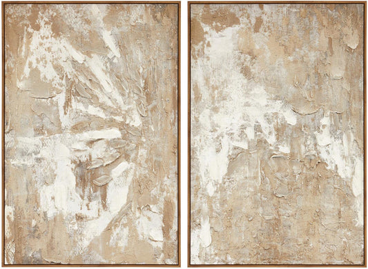 Astratto Set Of 2 Neutral Hued Textured Wall Art