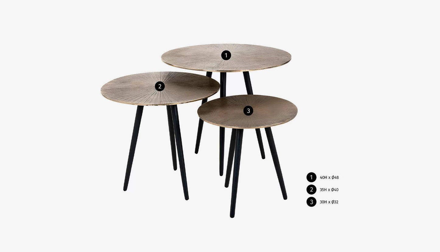 Vittorio Set Of 3 Round Coffee Table