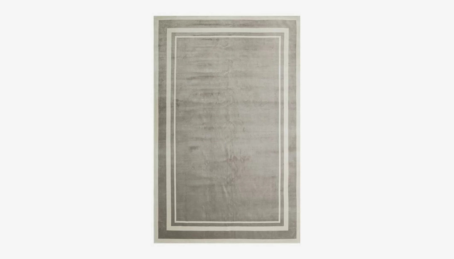 Troy 200 X 300cm Bordered Rug in Grey & Cream