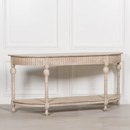 Acacia Wooden Curved Console