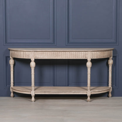 Acacia Wooden Curved Console