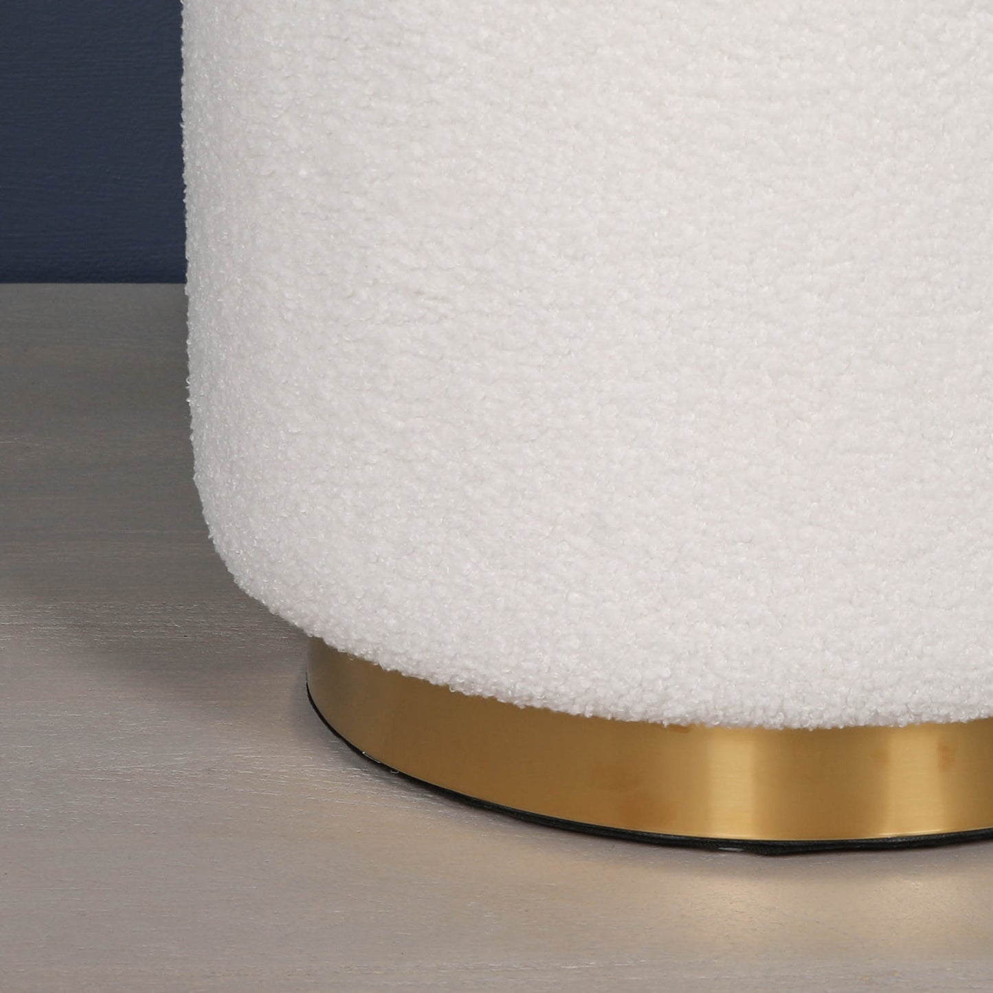 Boucle Round Stool with Gold Base