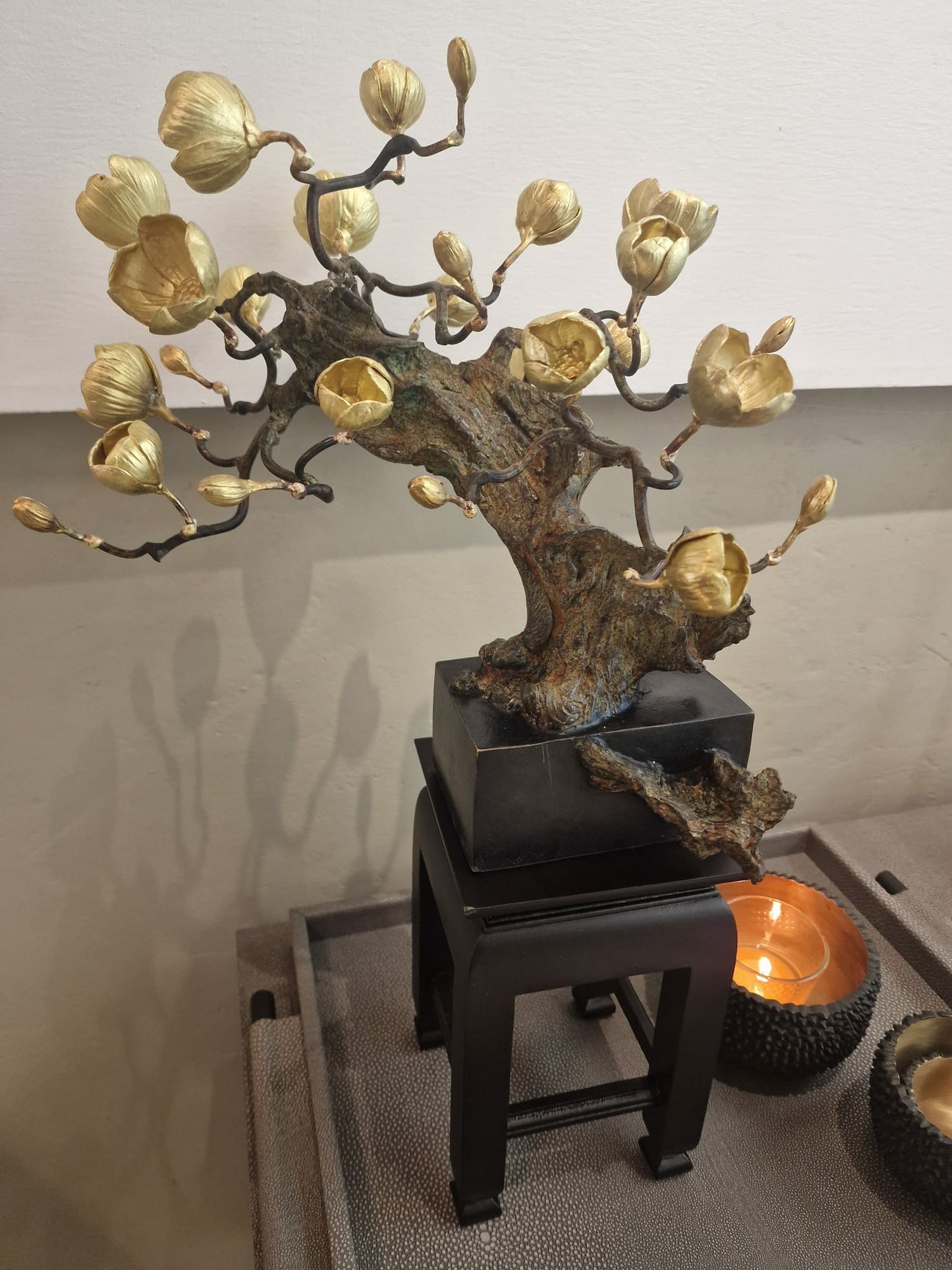 Bronze Blossom Table Sculpture