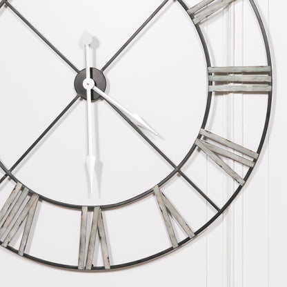 Extra Large 110cm Vintage Metal Wall Clock