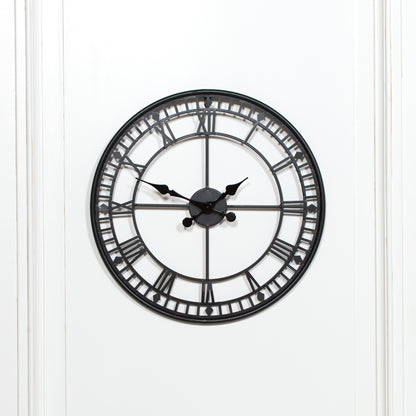 Black 55cm Metal Wall Clock