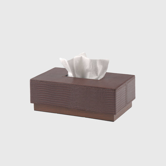 Classic Tissue Box Burgundy Lizard Leather