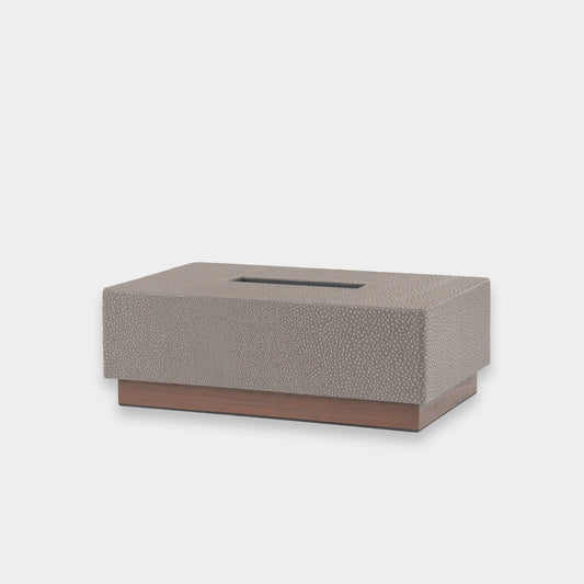 Classic Tissue Box Grey Shagreen Leather