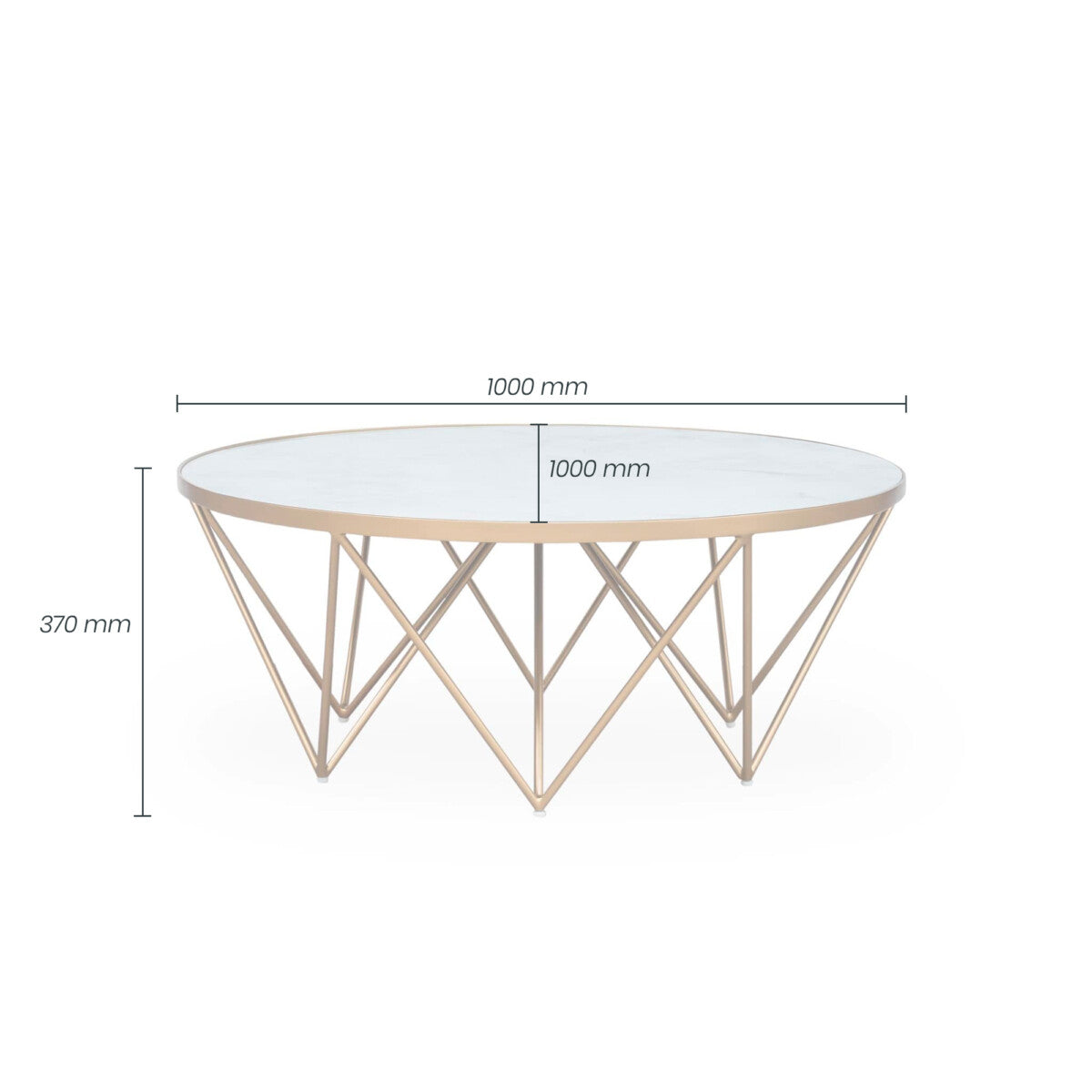 Crofton Round Coffee Table | White Marble Glass