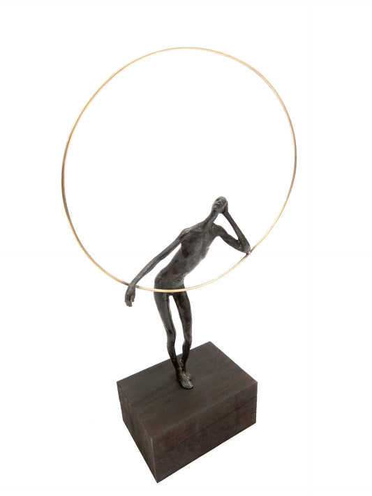 Bronze Figure With Gold Ring