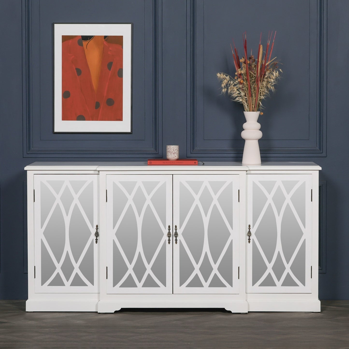 Breakfront White Mirror Front Sideboard