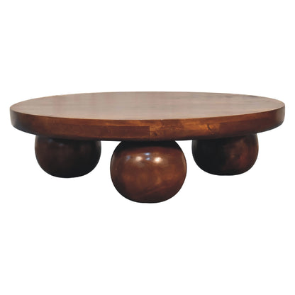 California Walnut Coffee Table with Ball Feet