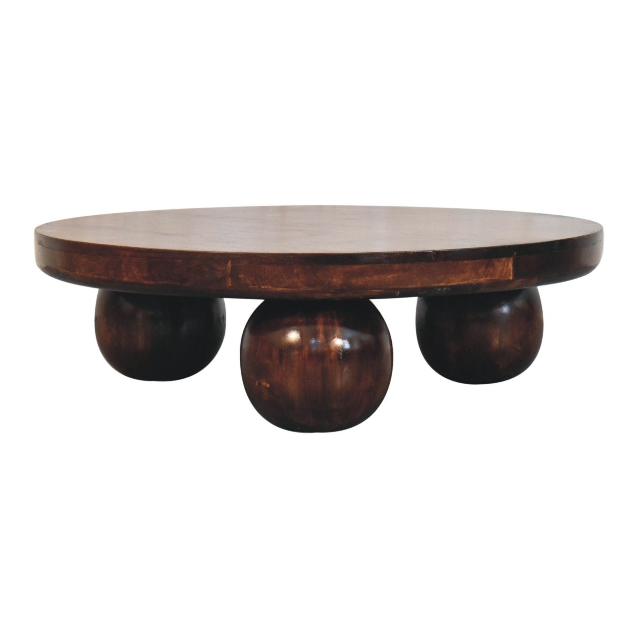 California Walnut Coffee Table with Ball Feet