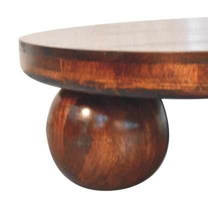 California Walnut Coffee Table with Ball Feet