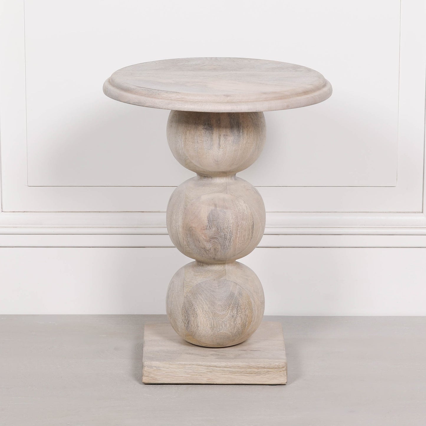 Blanchie Wooden Stacked Ball Side Occasional Table