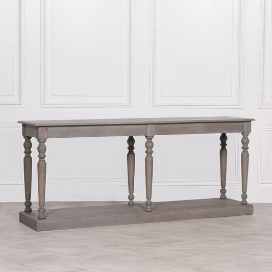 Rustic Wooden Column Leg Console