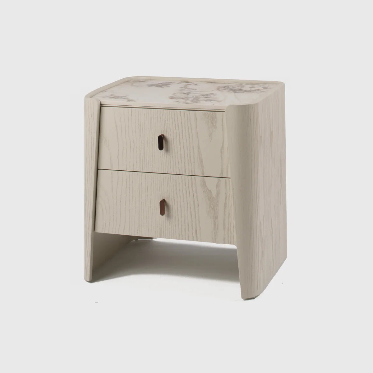 Kelly 2 Drawer Bedside White Ash