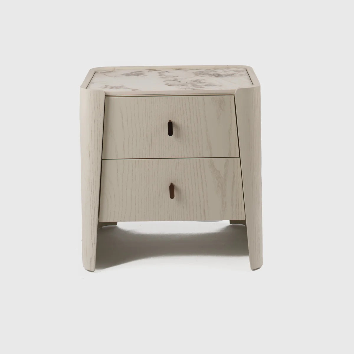 Kelly 2 Drawer Bedside White Ash