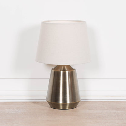 Satin Brass Metal 35cm Bedside Table Lamp with Shade