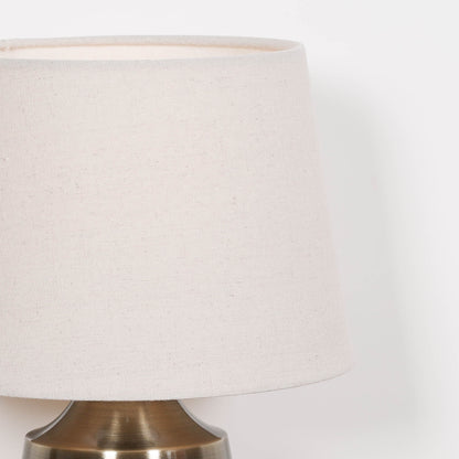 Satin Brass Metal 35cm Bedside Table Lamp with Shade